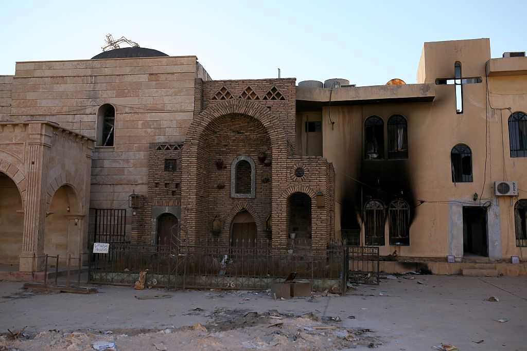 Al-Tahira Church in Mosul, Iraq, which was damaged by Islamic State terrorists. (Photo by Yunus Keles/Anadolu Agency/Getty Images)