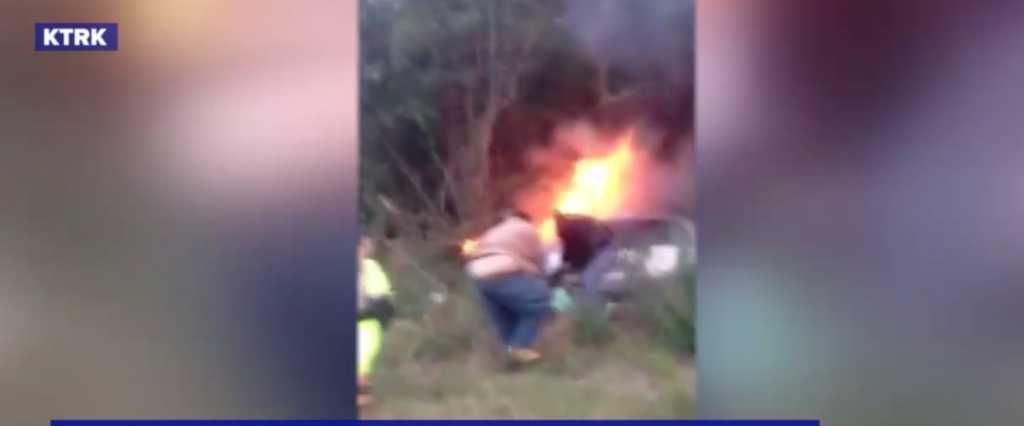 Good Samaritans Seen on Video Saving Man from Burning Car – Faithwire