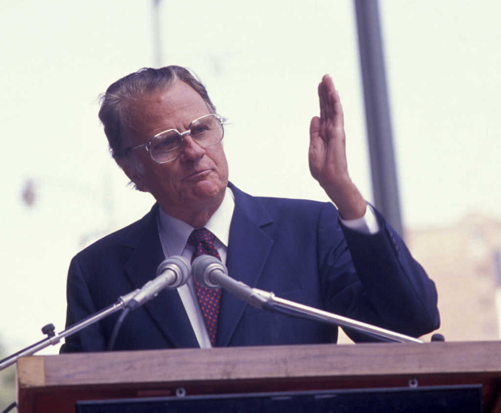 Reverend Billy Graham attends Billy Graham Hollywood Walk Of Fame Ceremony on October 15, 1989 in Hollywood, California. (Photo by Ron Galella, Ltd./WireImage)