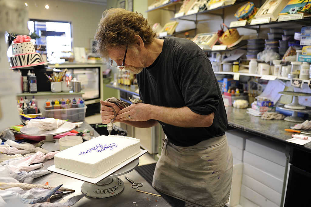 LAKEWOOD, CO - January 13: Jack Phillips, owner of Masterpiece Cake in Lakewood, decorates a birthday cake Thursday, January 3, 2012. (Photo by Lindsay Pierce, The Denver Post)