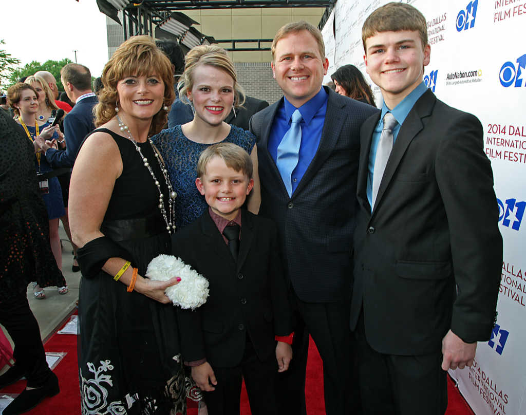 The Burpo family, (L to R) Sonja, Cassie, Todd, Colton and Cole (front) attend the Dallas International Film Festival World Premiere of TriStar Pictures' "Heaven Is For Real" at Cinemark West Plano, April 10, 2014 in Plano, Texas. (Stewart F. House/Getty Images for Sony Pictures Entertainment)