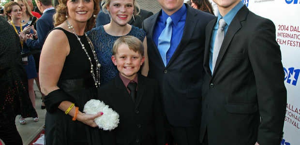 The Burpo family, (L to R) Sonja, Cassie, Todd, Colton and Cole (front) attend the Dallas International Film Festival World Premiere of TriStar Pictures' "Heaven Is For Real" at Cinemark West Plano, April 10, 2014 in Plano, Texas. (Stewart F. House/Getty Images for Sony Pictures Entertainment)