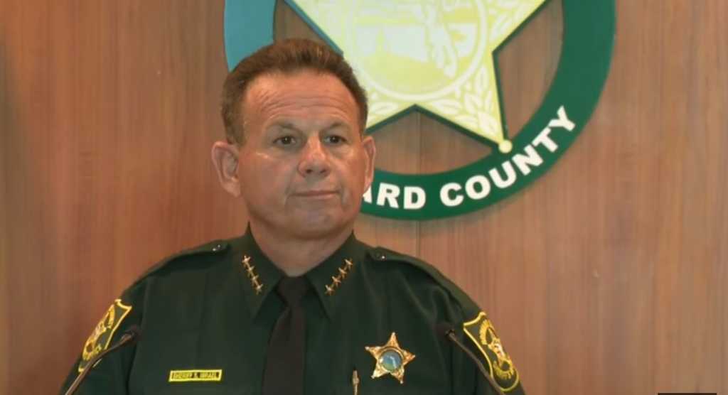 Broward County Sheriff Scott Israel talks to the media about the role of the school resource officer. Credit: Screenshot.