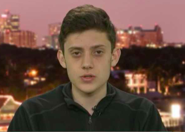 Marjory Stoneman Douglas High School junior Kyle Kashuv is designing an app to help students with emotional support. (Image source: Screenshot via Fox News)