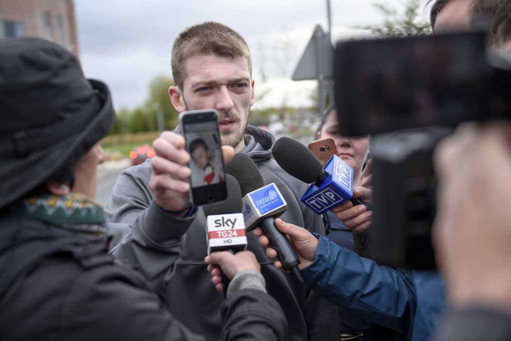 Tom Evans talks to reporters outside Alder Hey Children's Hospital this morning. Photo credit: Getty Images / Anthony Devlin / Stringer