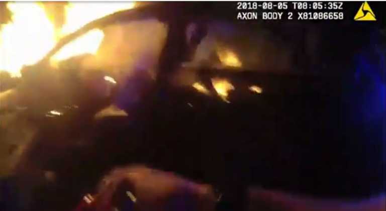 Incredible Footage Captures Police Officer Saving Man From Burning ...