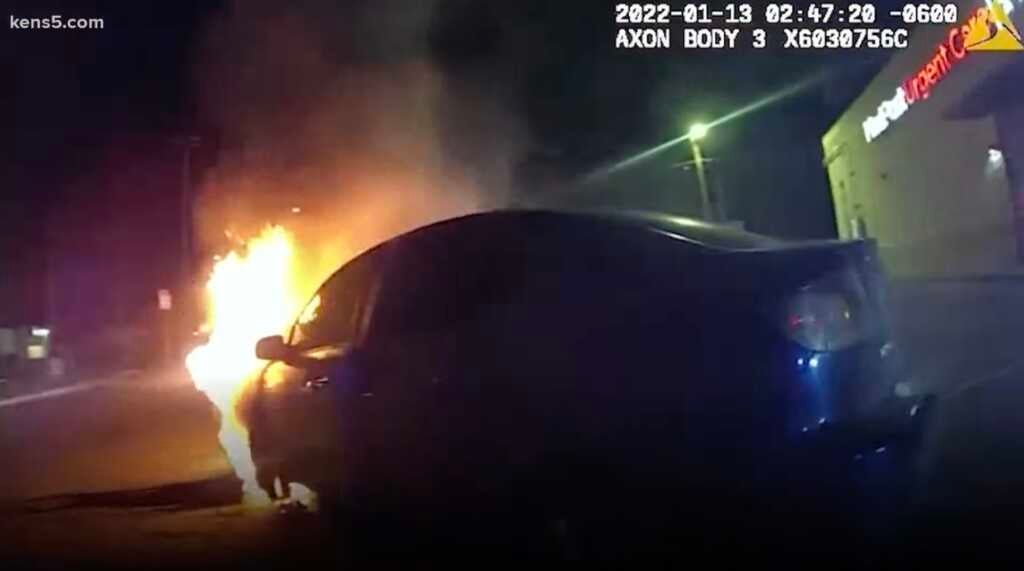 WATCH: Bodycam Footage Shows Fearless Texas Police Officer Rescue Unconscious Woman Trapped Inside Blazing Car