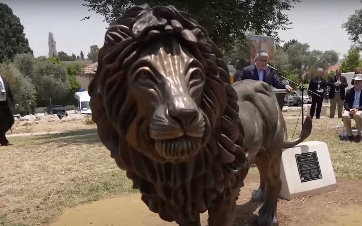 Jerusalem’s Newly Dedicated Lion of Judah Statue Celebrates Jewish
